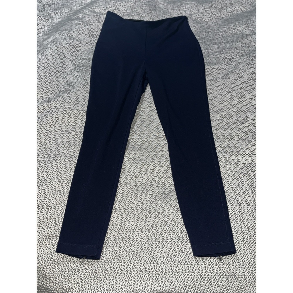 Lysse Mid Rise Legging Navy Stretch Back Ankle Zippers‎ Womens Small